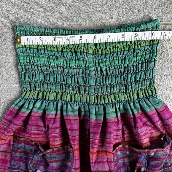 EUC High Waisted Colorful Cotton Ombre Stripe Boho Hippie Granola Girl Pants XS - Picture 9 of 12